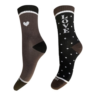 A Moi Love 2-Pack Sock Black/Brown